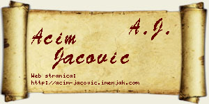 Aćim Jačović vizit kartica